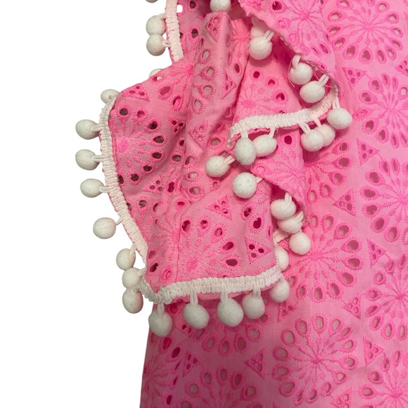 Lilly Pulitzer Pink Eyelet V-Neck Dress - Picture 3 of 5